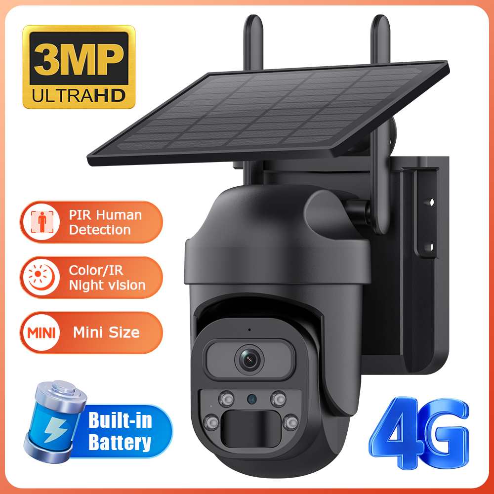 Himost HiSC08 3MP 4G Wireless Solar Powered Security Camera Auto Tracking