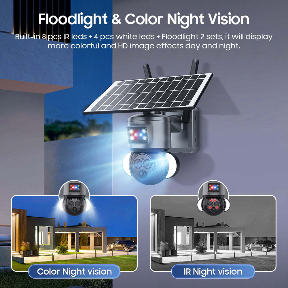 HiMost HiSC19 6MP Waterproof 4G Solar Power PTZ Security Camera Dual Lens