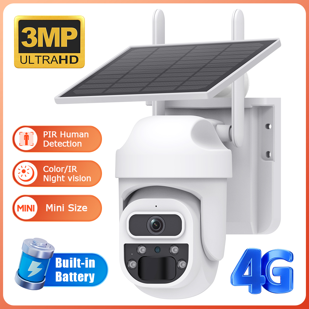 Himost HiSC08 3MP 4G Wireless Solar Powered Security Camera Auto Tracking