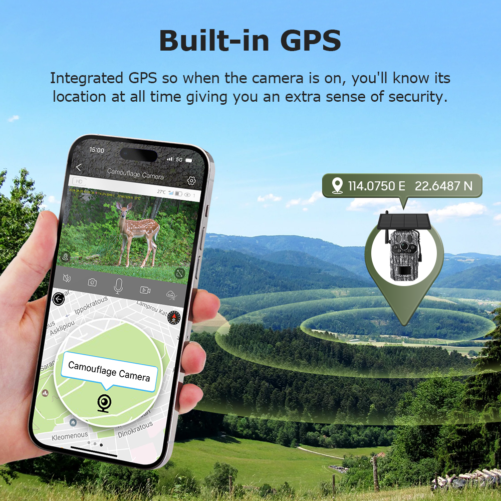 Himost HiSC808 4G Solar Tracking Camera, Triple PIR, Wildlife Scouting