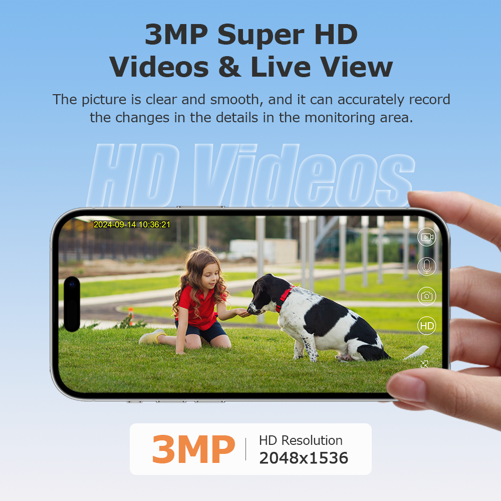 Himost HiSC08 3MP 4G Wireless Solar Powered Security Camera Auto Tracking