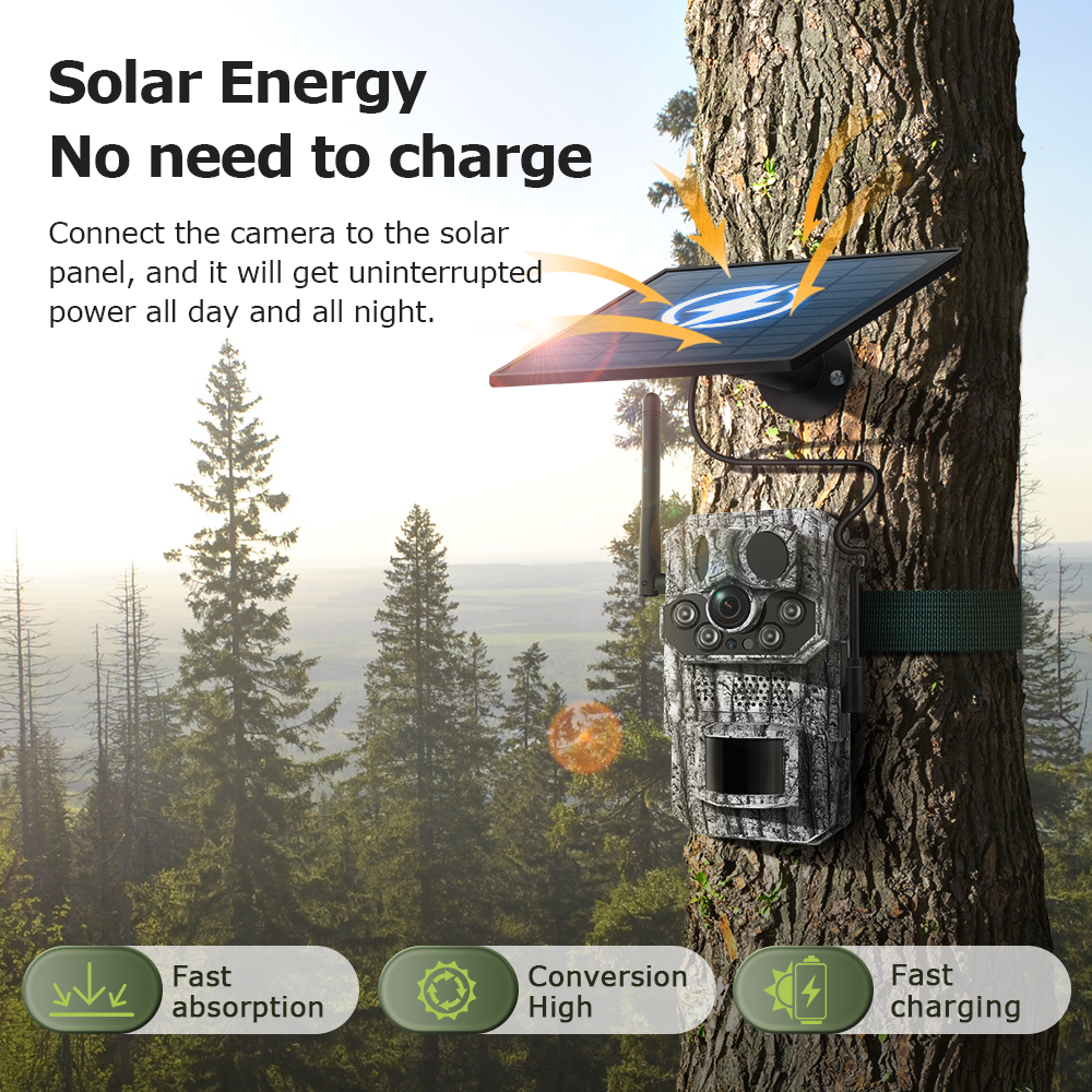 Himost HiSC808 4G Solar Tracking Camera, Triple PIR, Wildlife Scouting