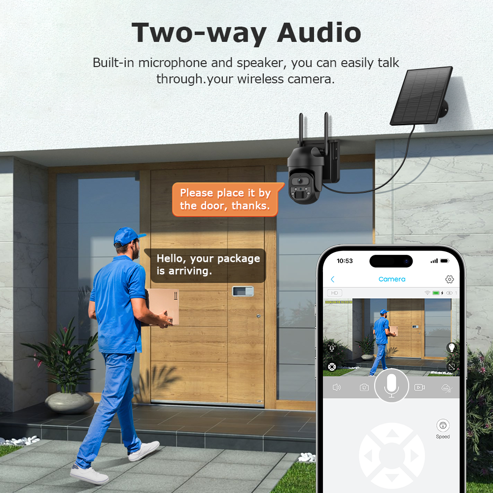 Himost HiSC08 3MP 4G Wireless Solar Powered Security Camera Auto Tracking