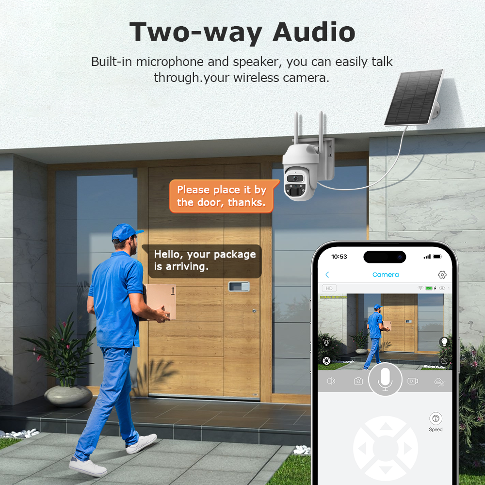 Himost HiSC08 3MP Wifi Solar Powered Outdoor Security Camera PIR Motion