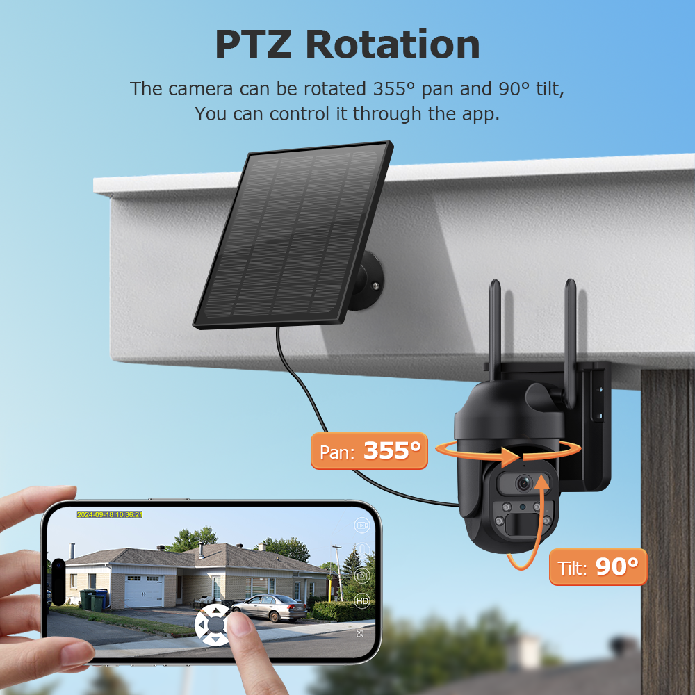 Himost HiSC08 3MP 4G Wireless Solar Powered Security Camera Auto Tracking