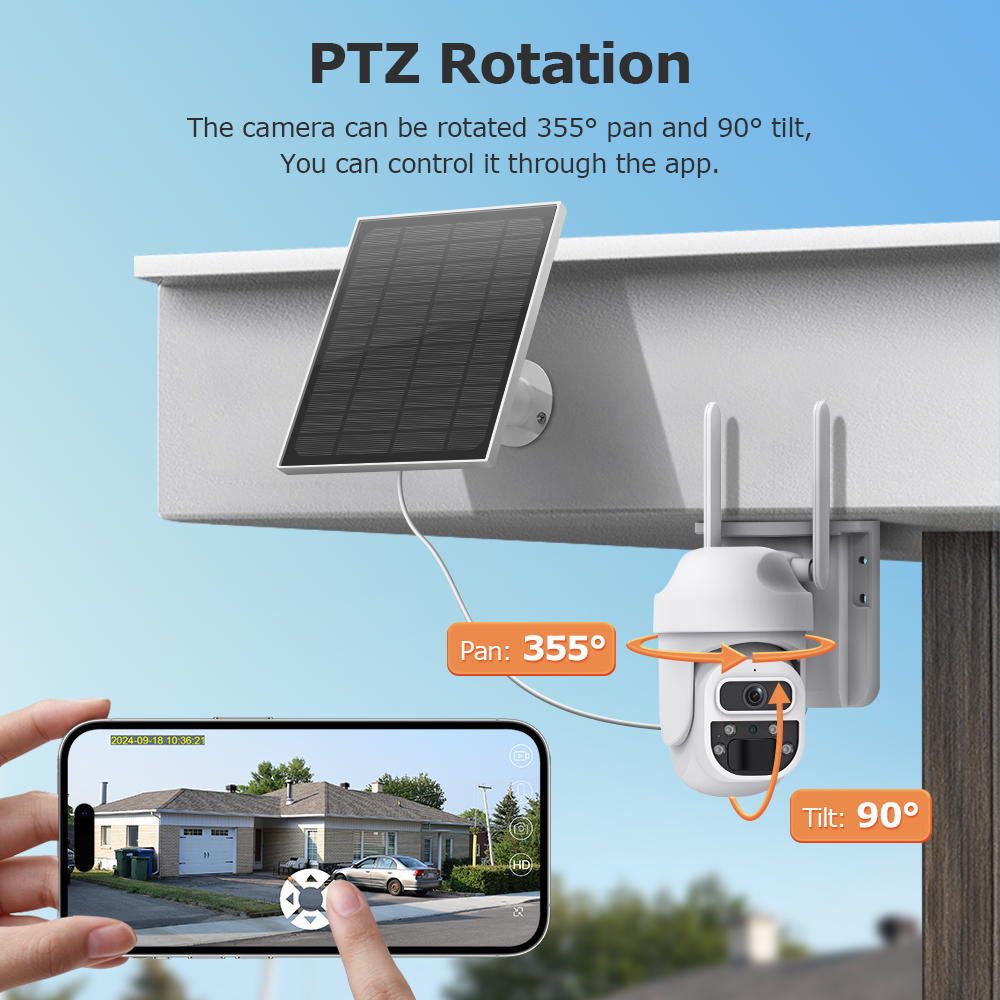 Himost HiSC08 3MP Wifi Solar Powered Outdoor Security Camera PIR Motion