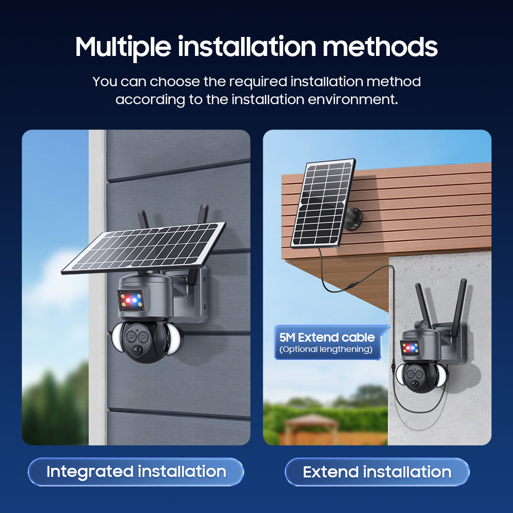 HiMost HiSC19 6MP Waterproof 4G Solar Power PTZ Security Camera Dual Lens