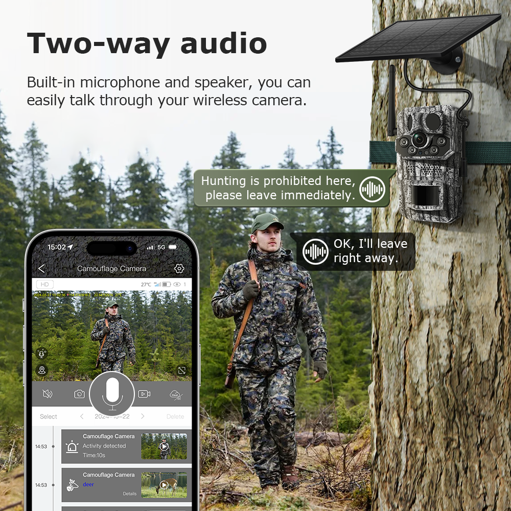 Himost HiSC808 4G Solar Tracking Camera, Triple PIR, Wildlife Scouting