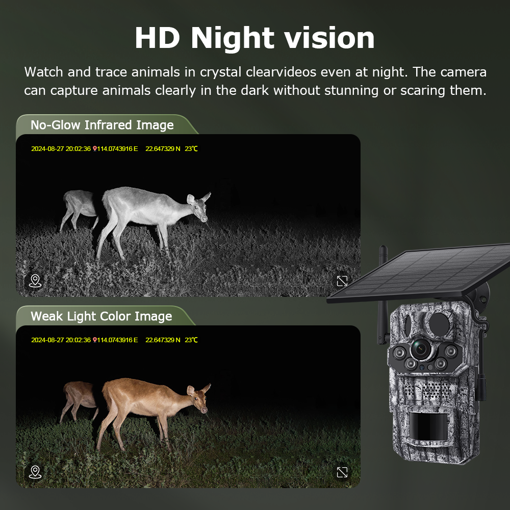 Himost HiSC808 4G Solar Tracking Camera, Triple PIR, Wildlife Scouting
