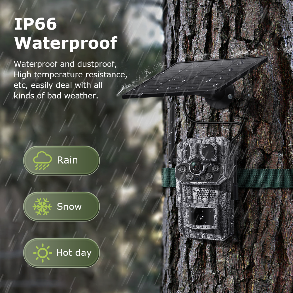 Himost HiSC808 4G Solar Tracking Camera, Triple PIR, Wildlife Scouting