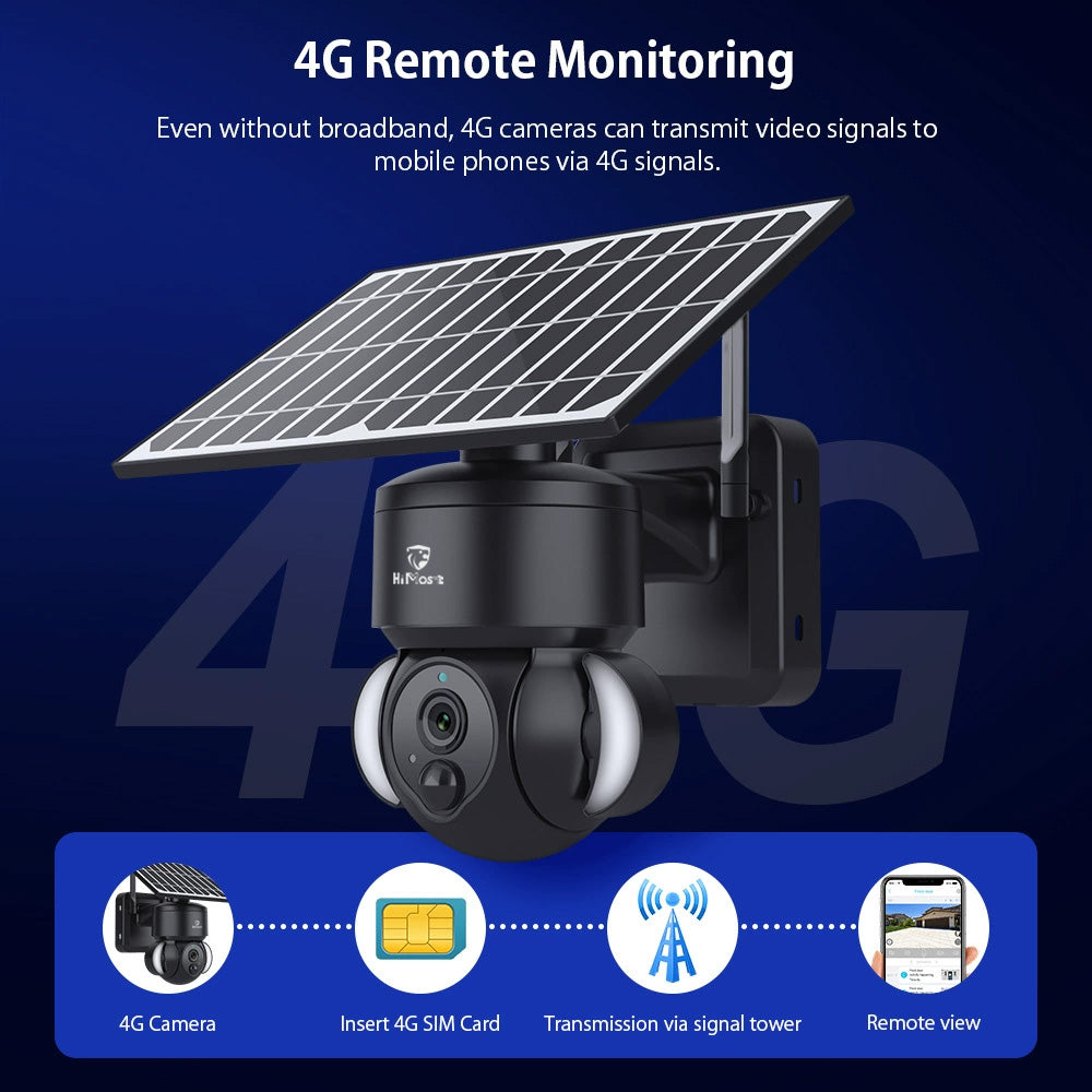 HiMost HiSC17 4MP 4G Solar Power Wireless Security Camera with PIR Motion