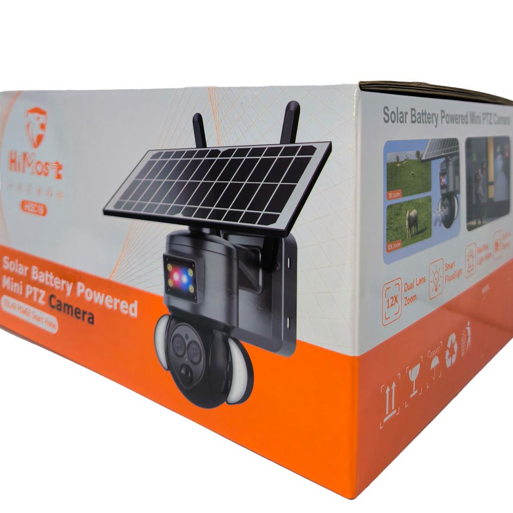 HiMost HiSC19 6MP Waterproof 4G Solar Power PTZ Security Camera Dual Lens