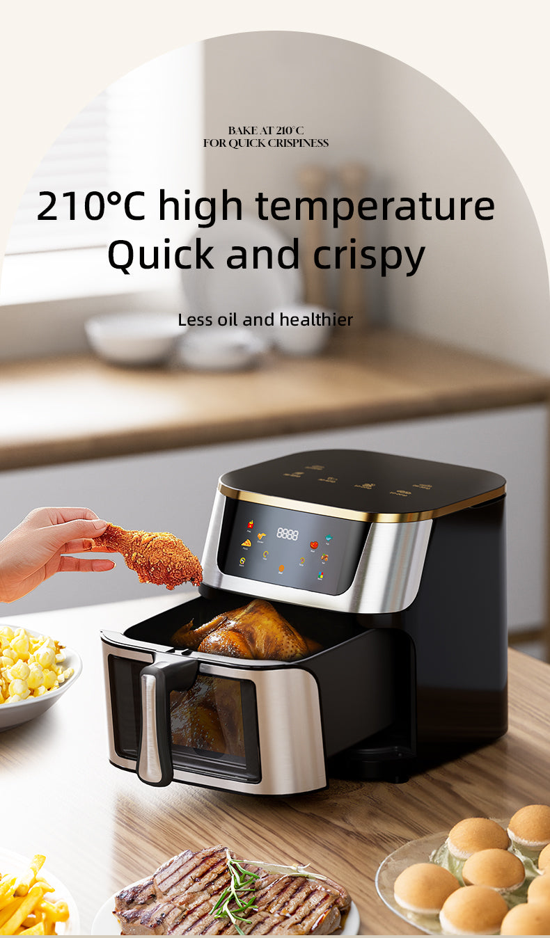 HiMost S21VSS 12L Stainless Steel Air Fryer with Visible Window
