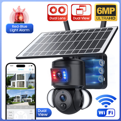 HiMost HiSC18 Dual Lens 6MP Solar Power Wifi PTZ Outdoor Security Camera