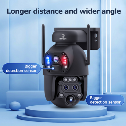6MP WiFi Security Camera with 3-Lens & 15x Hybrid Zoom – Himost HiSC09