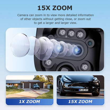 6MP WiFi Security Camera with 3-Lens & 15x Hybrid Zoom – Himost HiSC09