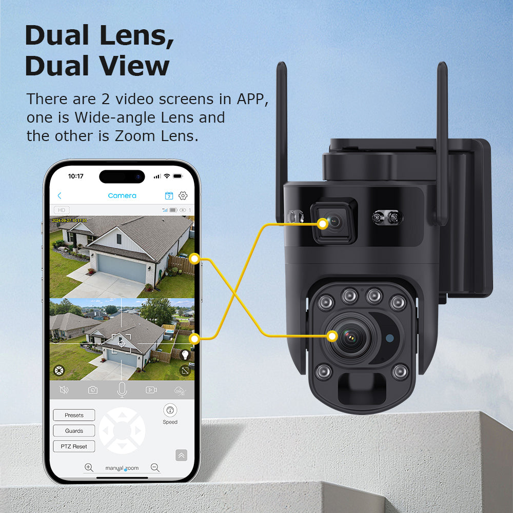 6MP 4G Security Camera with 20x Optical Zoom & Linked Dual View – HiMost HiSC21