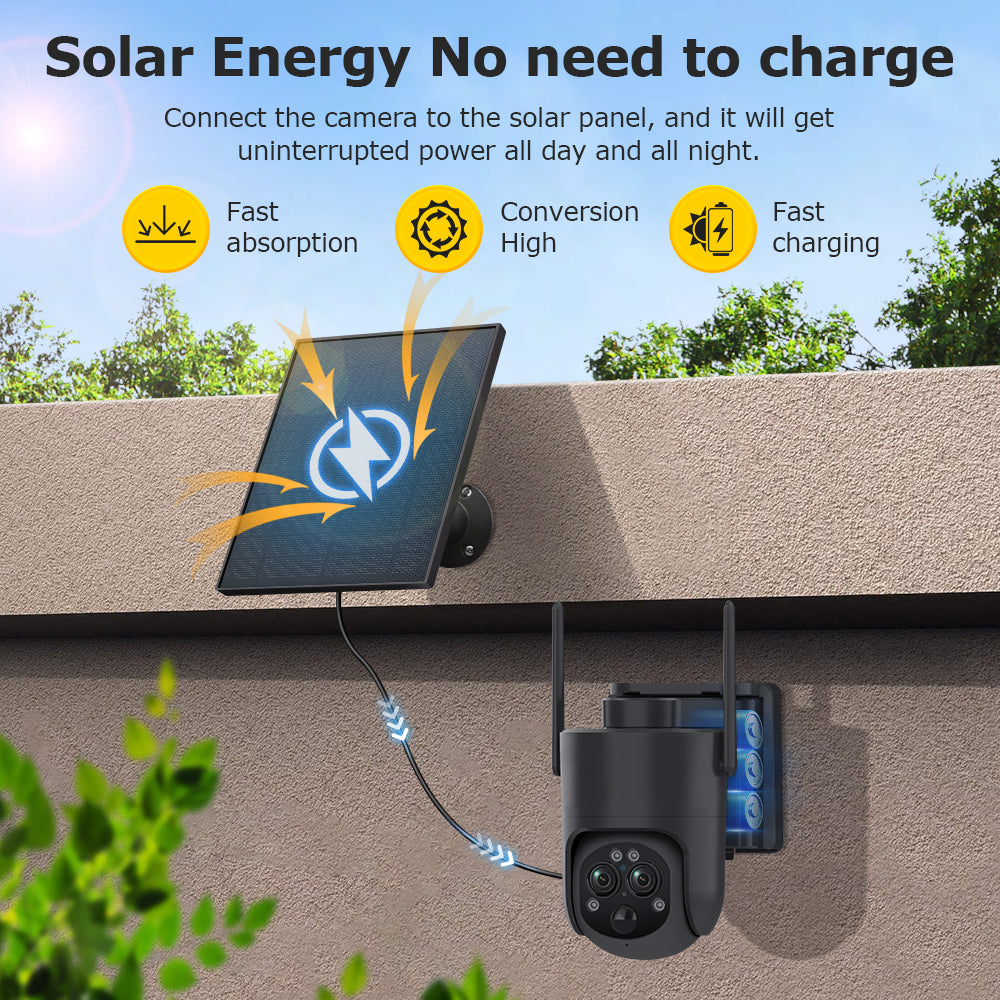 HiMost 6MP WiFi Outdoor 12x Hybrid Zoom (50m) Solar Security Camera