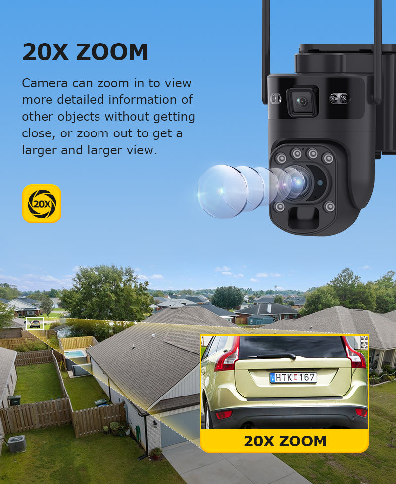 6MP WiFi Security Camera with 20x Optical Zoom & Linked Dual View – HiMost HiSC21