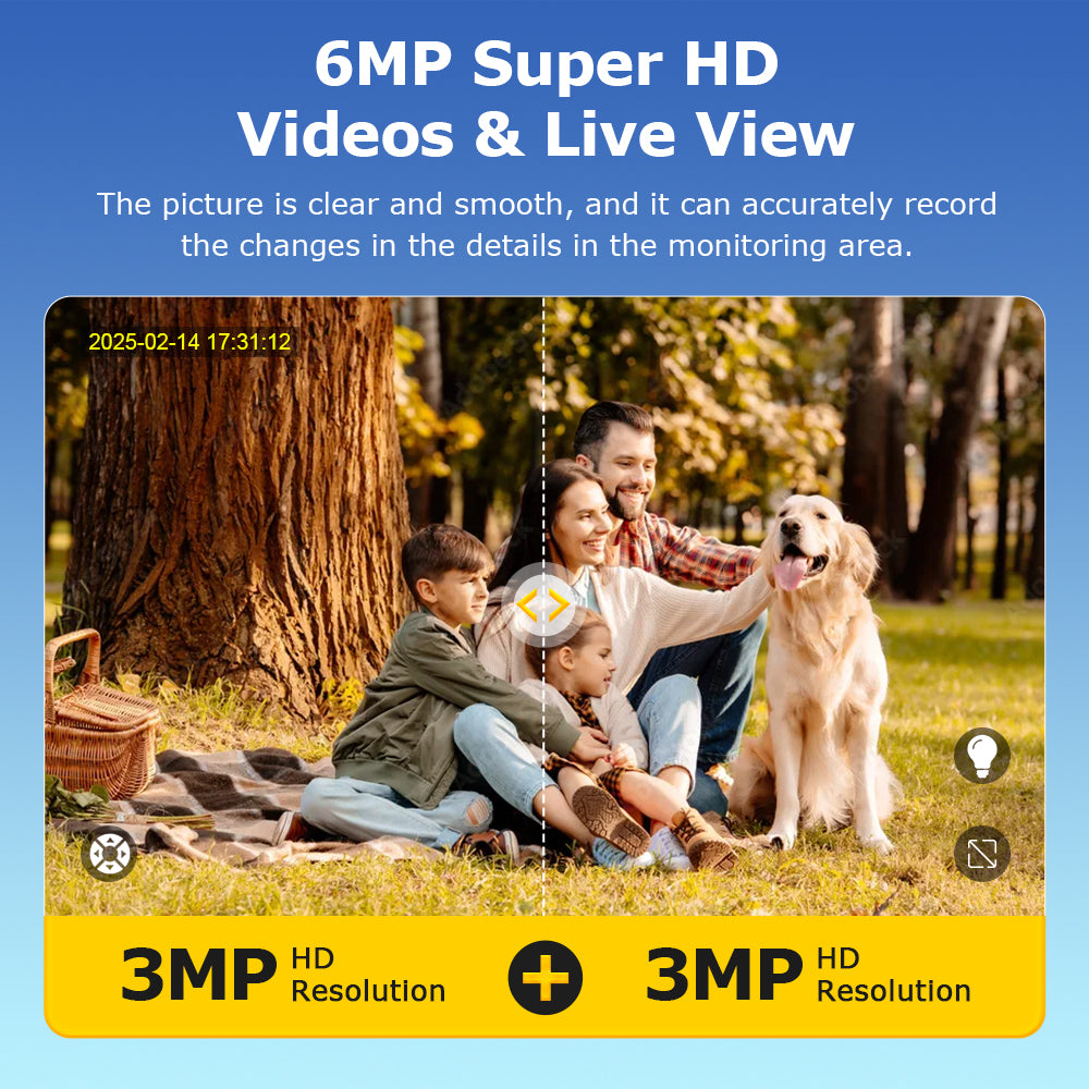 HiMost 6MP WiFi Outdoor 12x Hybrid Zoom (50m) Solar Security Camera