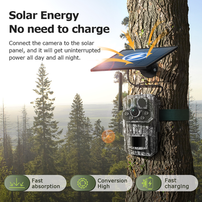 Himost HiSC808 4G Solar Tracking Camera, Triple PIR, Wildlife Scouting