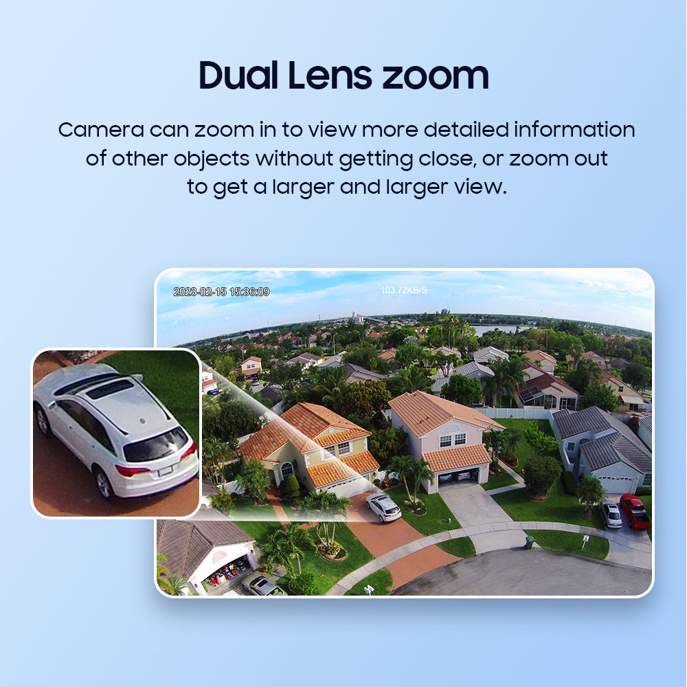 HiMost HiSC19 6MP Waterproof 4G Solar Power PTZ Security Camera Dual Lens