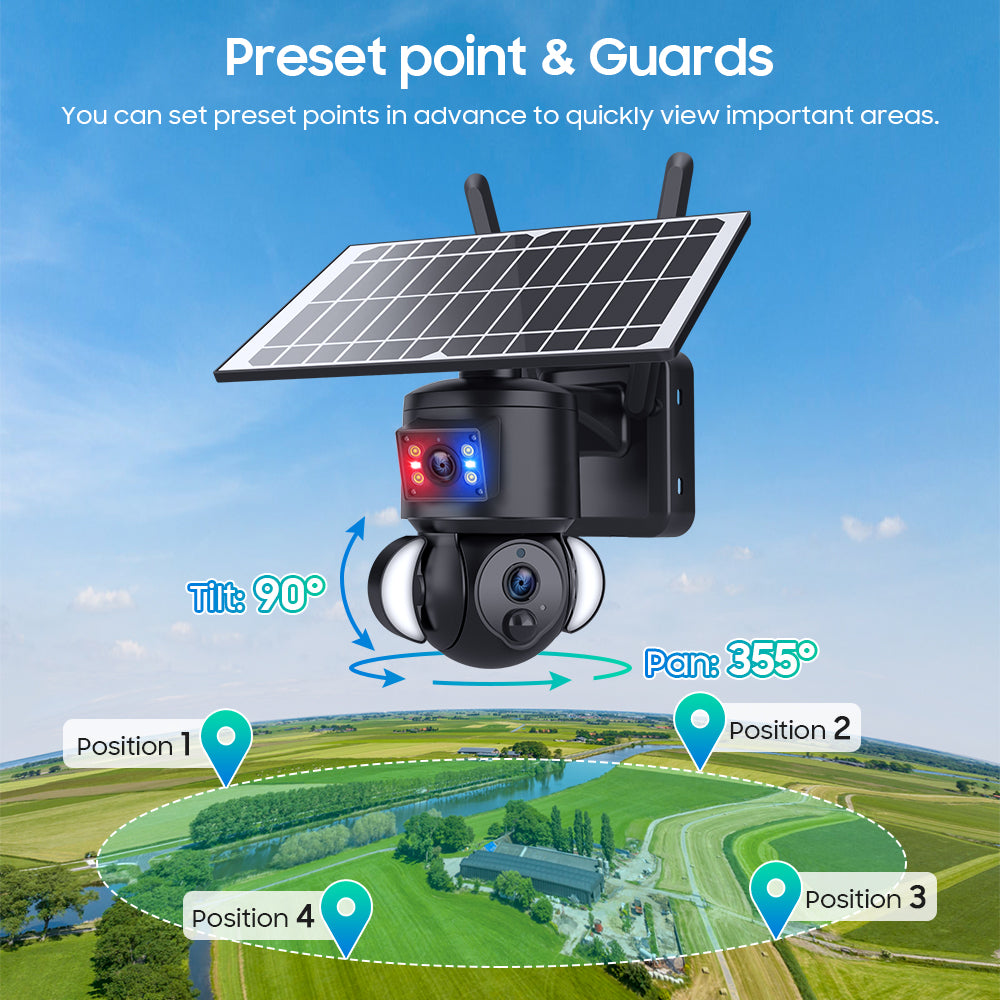 HiMost HiSC18 Dual Lens 6MP Solar Power Wifi PTZ Outdoor Security Camera