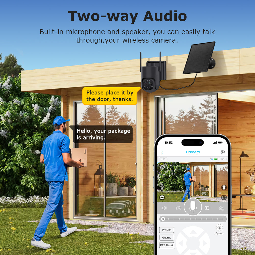 HiMost 6MP WiFi Outdoor 12x Hybrid Zoom (50m) Solar Security Camera