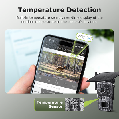 Himost HiSC808 4G Solar Tracking Camera, Triple PIR, Wildlife Scouting