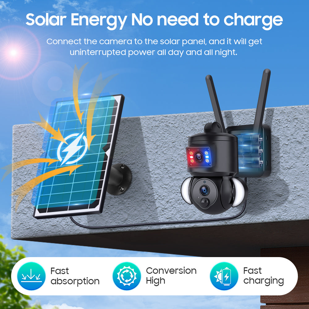 HiMost HiSC18 Dual Lens 6MP Solar Power Wifi PTZ Outdoor Security Camera