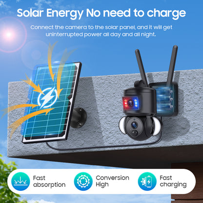 HiMost HiSC18 Dual Lens 6MP Solar Power Wifi PTZ Outdoor Security Camera