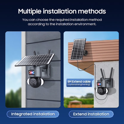 HiMost HiSC19 6MP Waterproof 4G Solar Power PTZ Security Camera Dual Lens