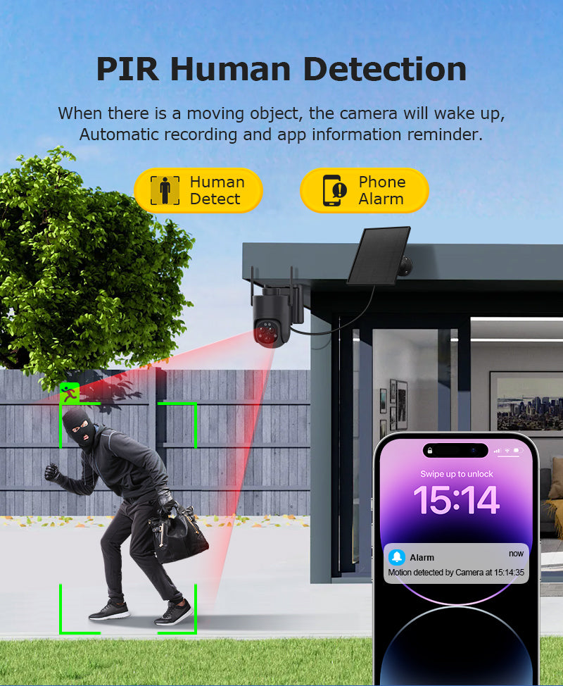 6MP 4G Security Camera with 12× Optical Zoom & Dual-Lens Live View – HiMost HiSC20