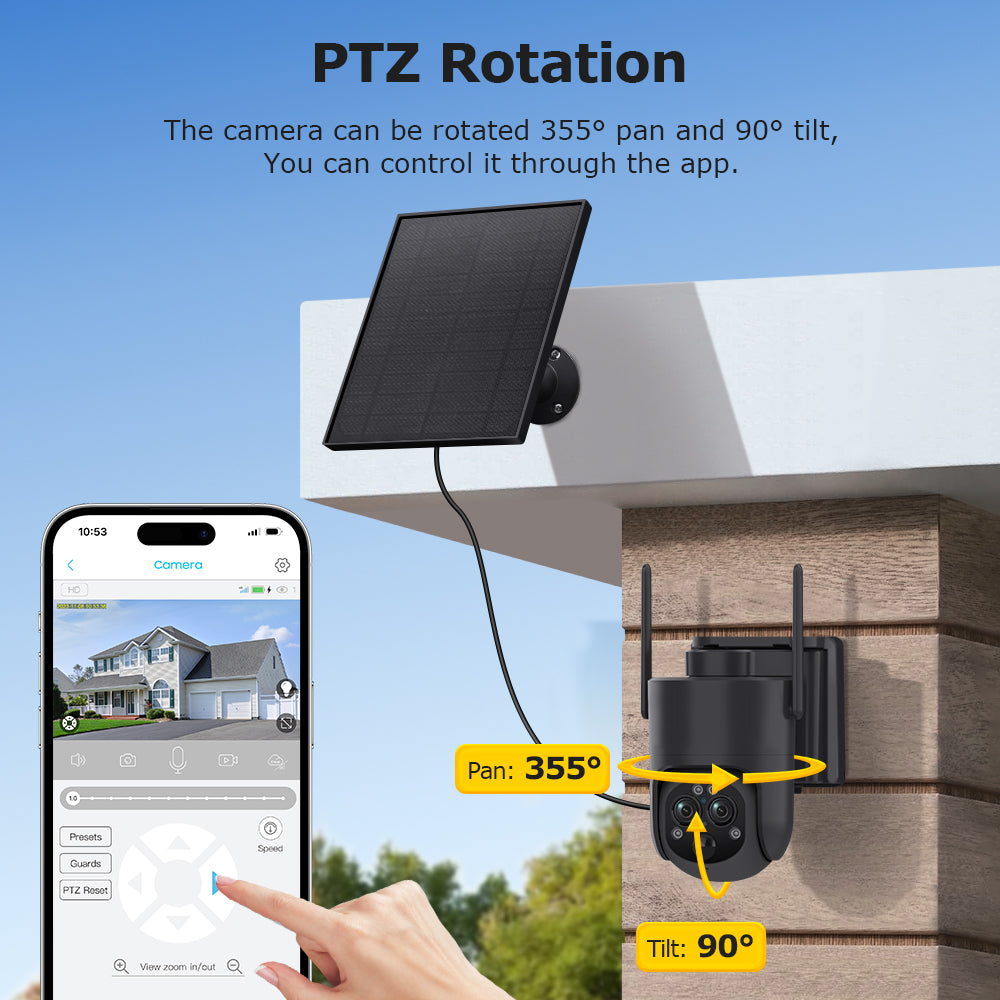 HiMost 6MP WiFi Outdoor 12x Hybrid Zoom (50m) Solar Security Camera