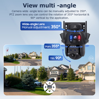 6MP WiFi Security Camera with 3-Lens & 15x Hybrid Zoom – Himost HiSC09