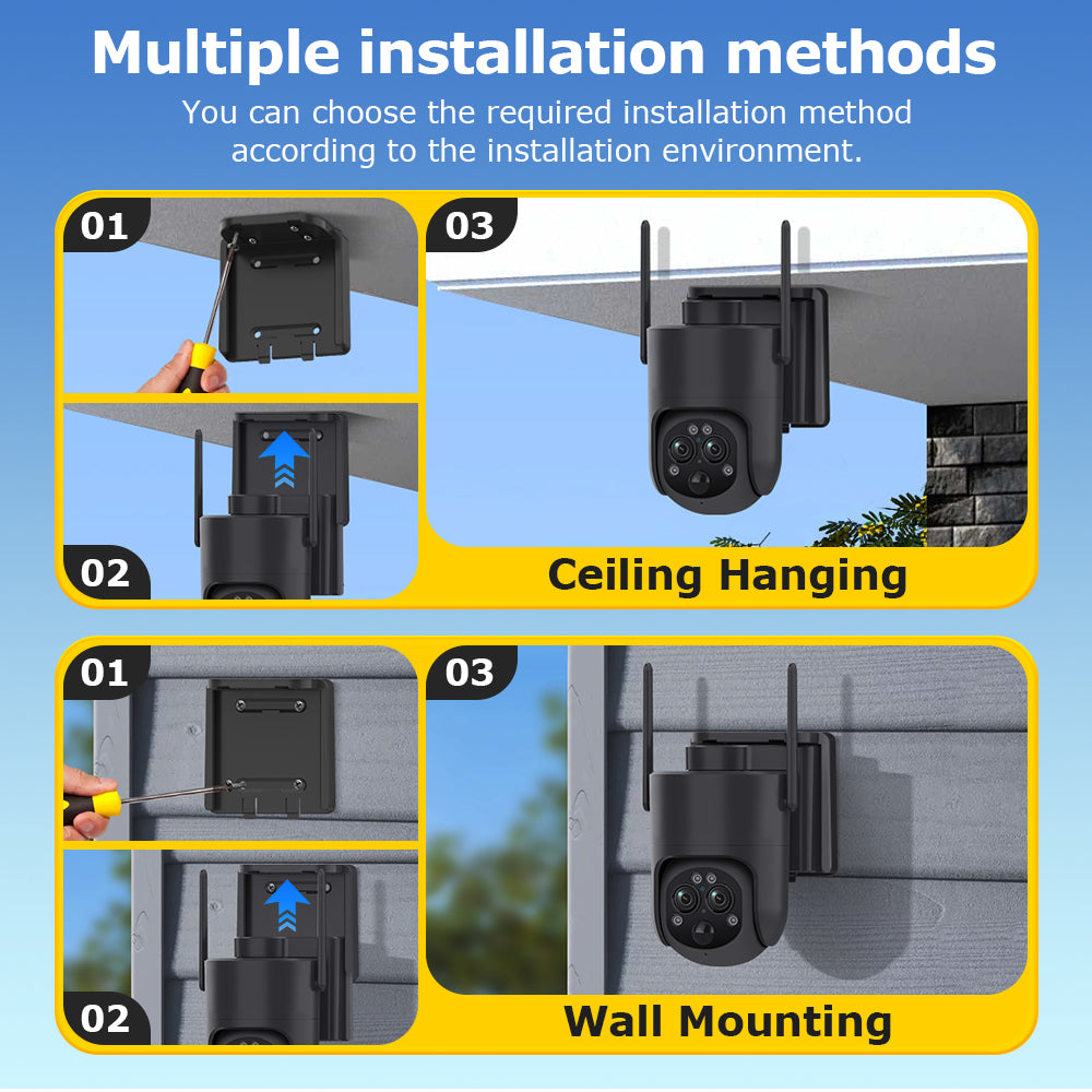HiMost 6MP WiFi Outdoor 12x Hybrid Zoom (50m) Solar Security Camera