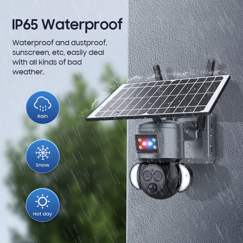 HiMost HiSC19 6MP Waterproof 4G Solar Power PTZ Security Camera Dual Lens