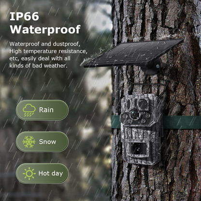 Himost HiSC808 4G Solar Tracking Camera, Triple PIR, Wildlife Scouting