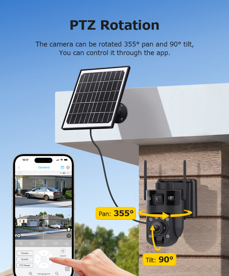 6MP WiFi Security Camera with 20x Optical Zoom & Linked Dual View – HiMost HiSC21