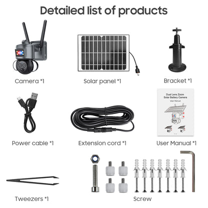 HiMost HiSC19 6MP Waterproof 4G Solar Power PTZ Security Camera Dual Lens