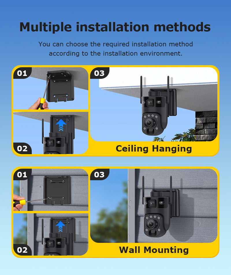 6MP WiFi Security Camera with 20x Optical Zoom & Linked Dual View – HiMost HiSC21