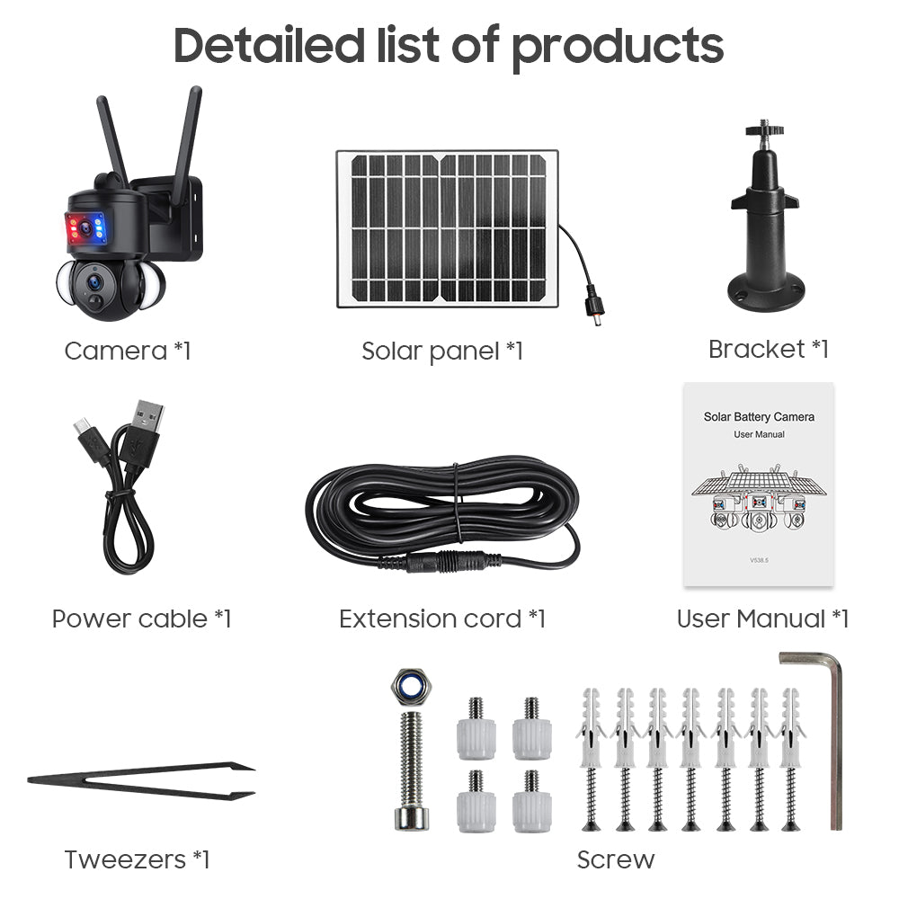 HiMost HiSC18 Dual Lens 6MP Solar Power Wifi PTZ Outdoor Security Camera