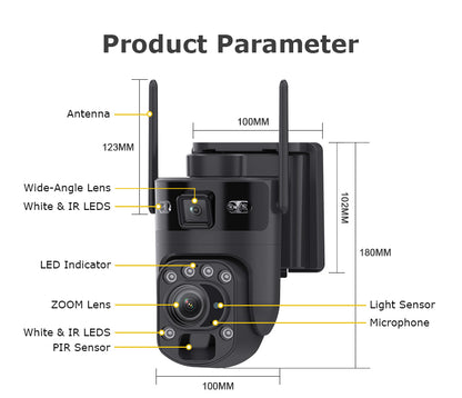 6MP WiFi Security Camera with 20x Optical Zoom & Linked Dual View – HiMost HiSC21