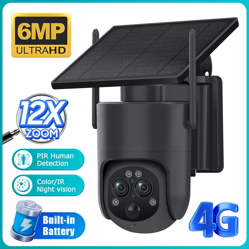 6MP 4G Security Camera with 12× Optical Zoom & Dual-Lens Live View – HiMost HiSC20