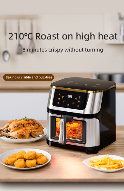 HiMost S21VSS 12L Stainless Steel Air Fryer with Visible Window