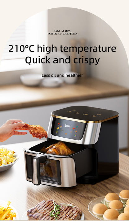 HiMost S21VSS 12L Stainless Steel Air Fryer with Visible Window