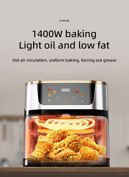 HiMost S21VSS 12L Stainless Steel Air Fryer with Visible Window