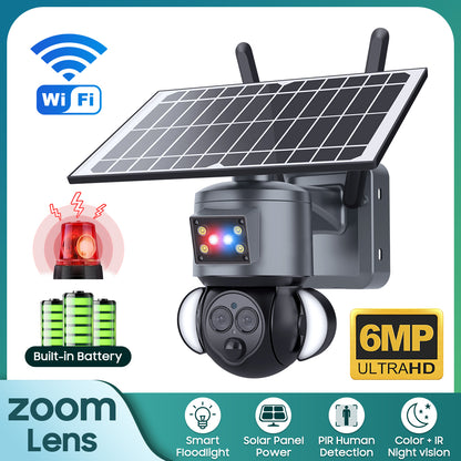 HiMost HiSC19 6MP Dual Lens 12x Zoom Solar Power Wifi PTZ Security Camera