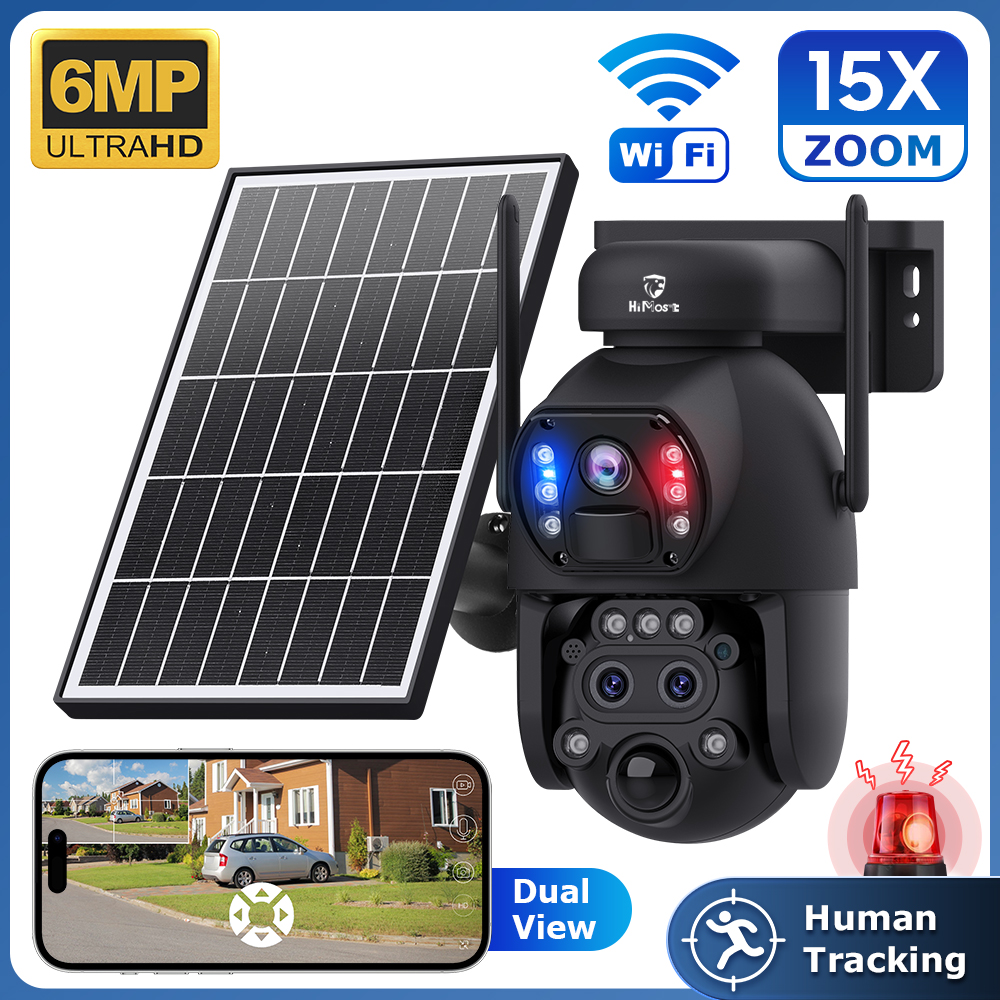 6MP WiFi Security Camera with 3-Lens & 15x Hybrid Zoom – Himost HiSC09
